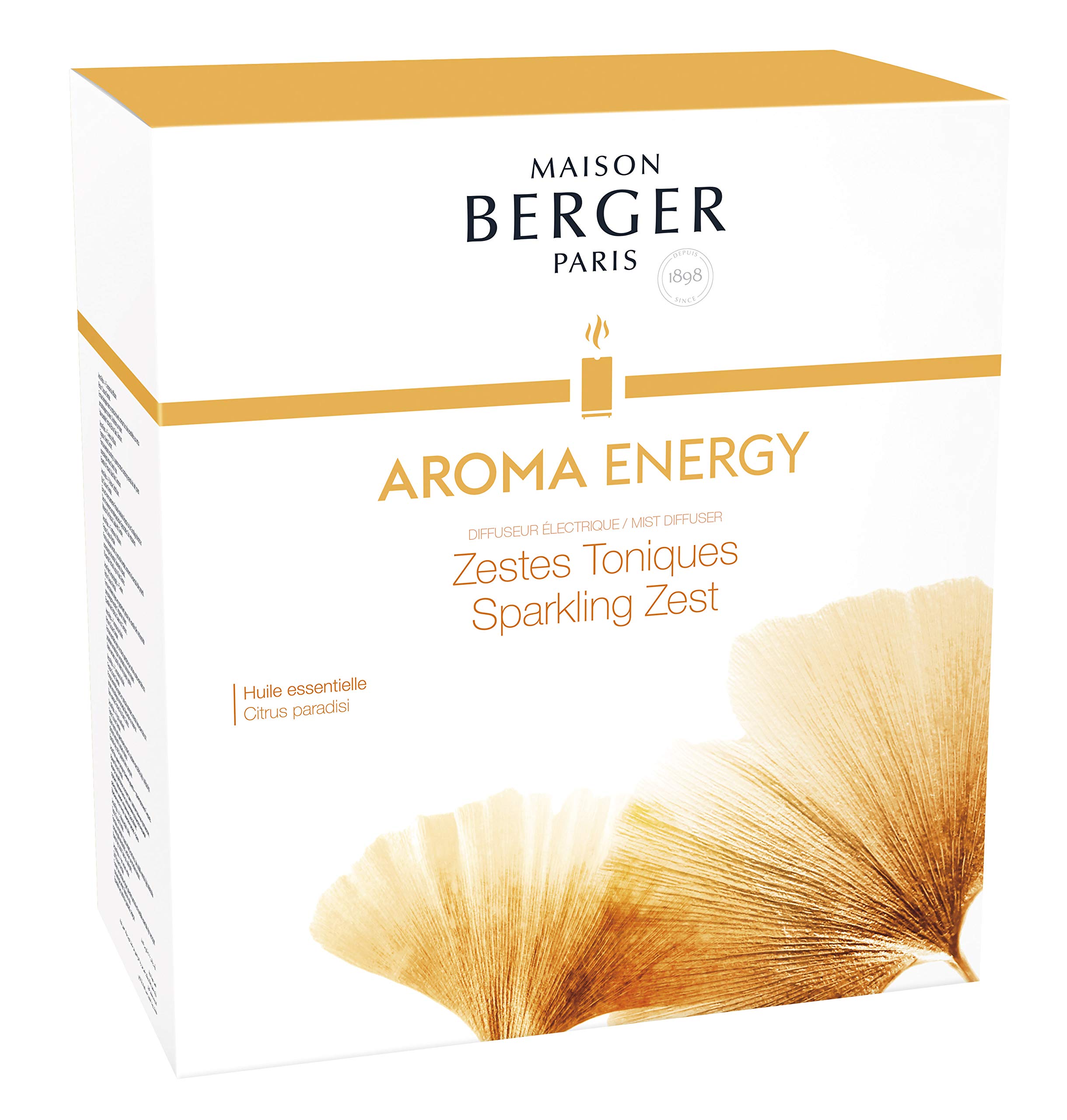 Premium Lampe Berger Ultrasonic Aroma Diffuser with Essential Oils - Adjustable LED Lighting & Remote Control - 475ml (16oz) French-Made Home Fragrance System for Relaxation, Spa & Bedroom Ambiance