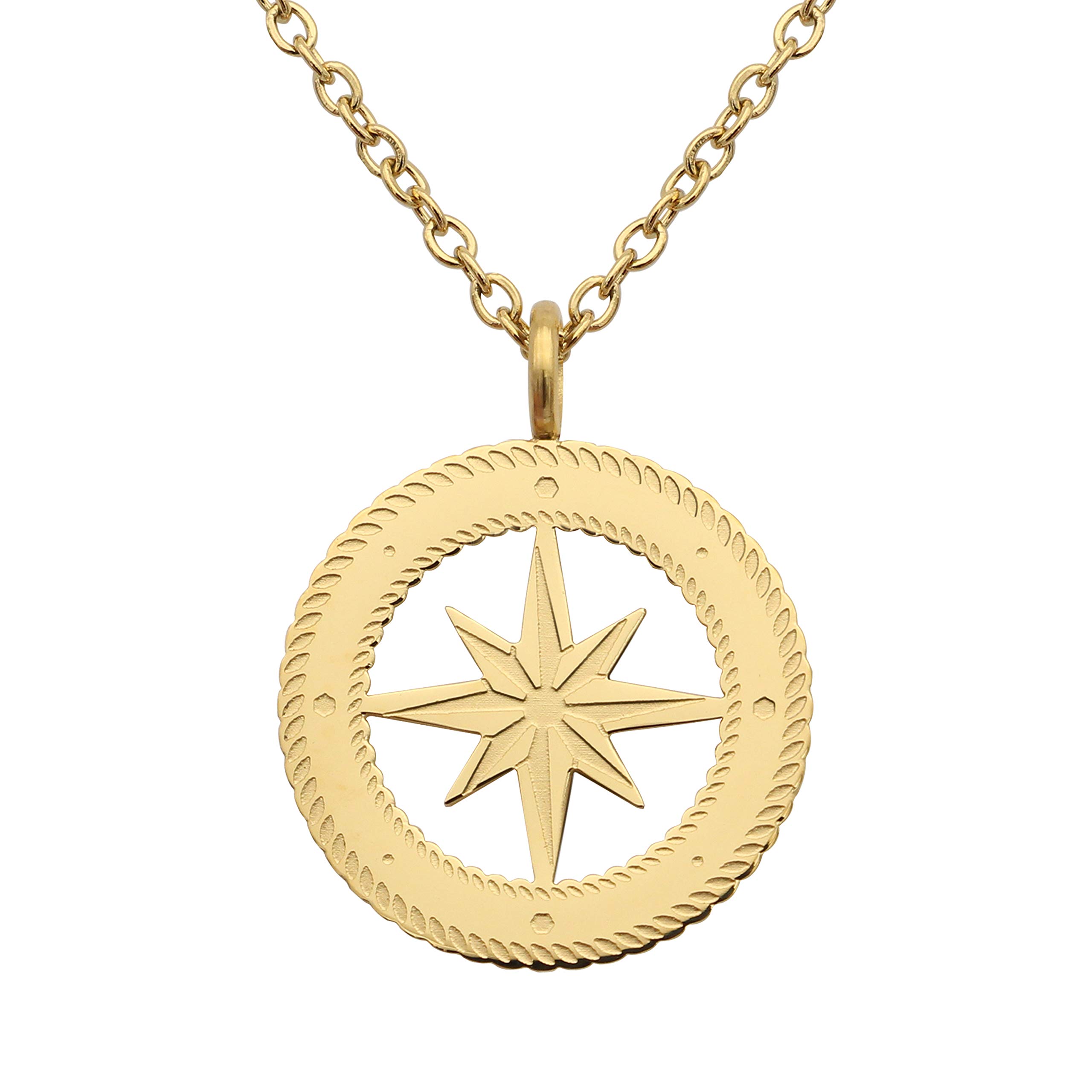 18k Gold Plated Compass Pendant Necklace for Women - Elegant Choker & Layered Necklace Set, Handmade Jewelry Gift for Her | Perfect for Everyday Wear, Travel & Special Occasions