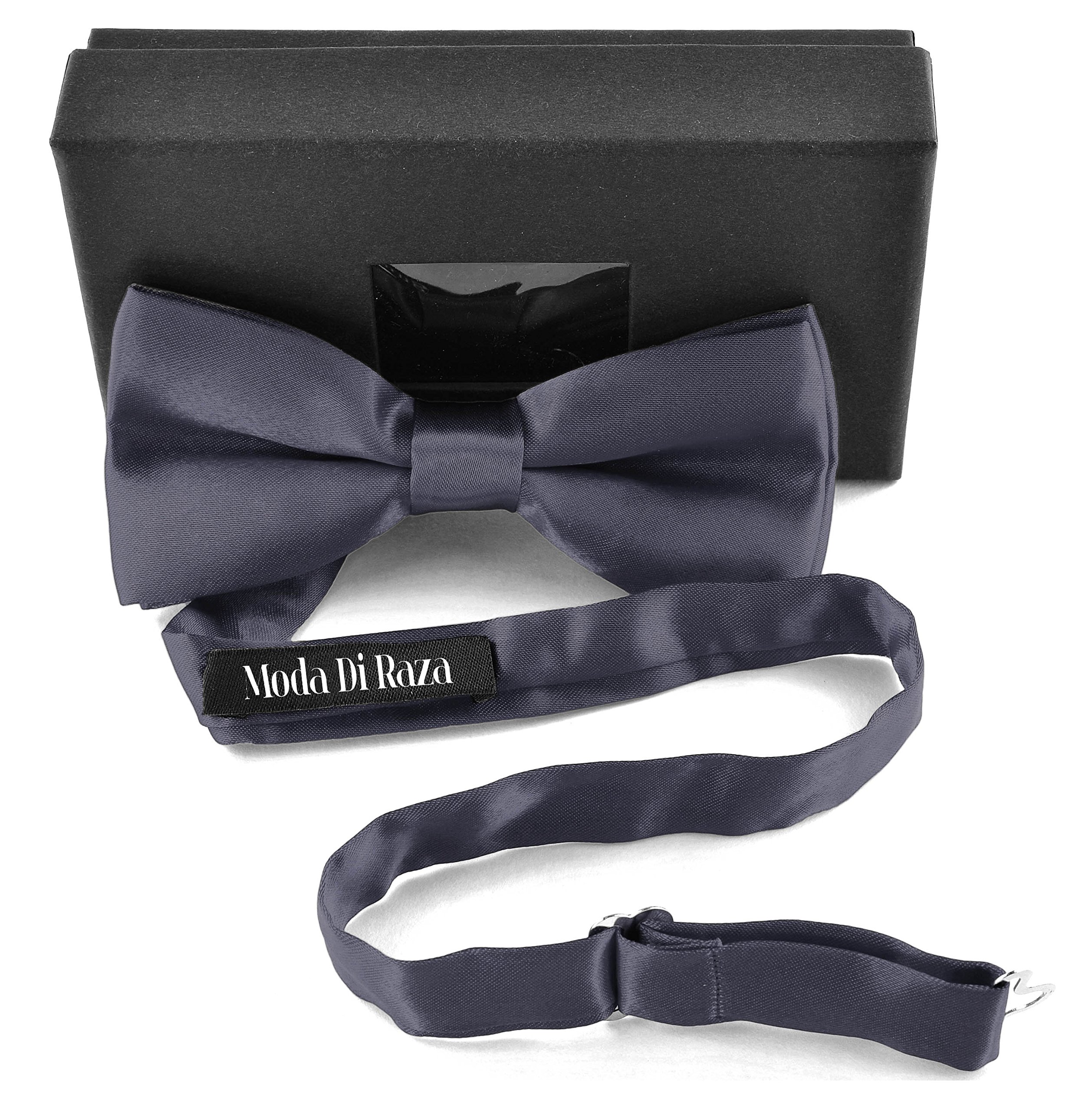 Moda Di Raza Adjustable Pre-Tied Bow Ties for Men - Classic Wedding Bowties for Formal Events, Parties & Special Occasions