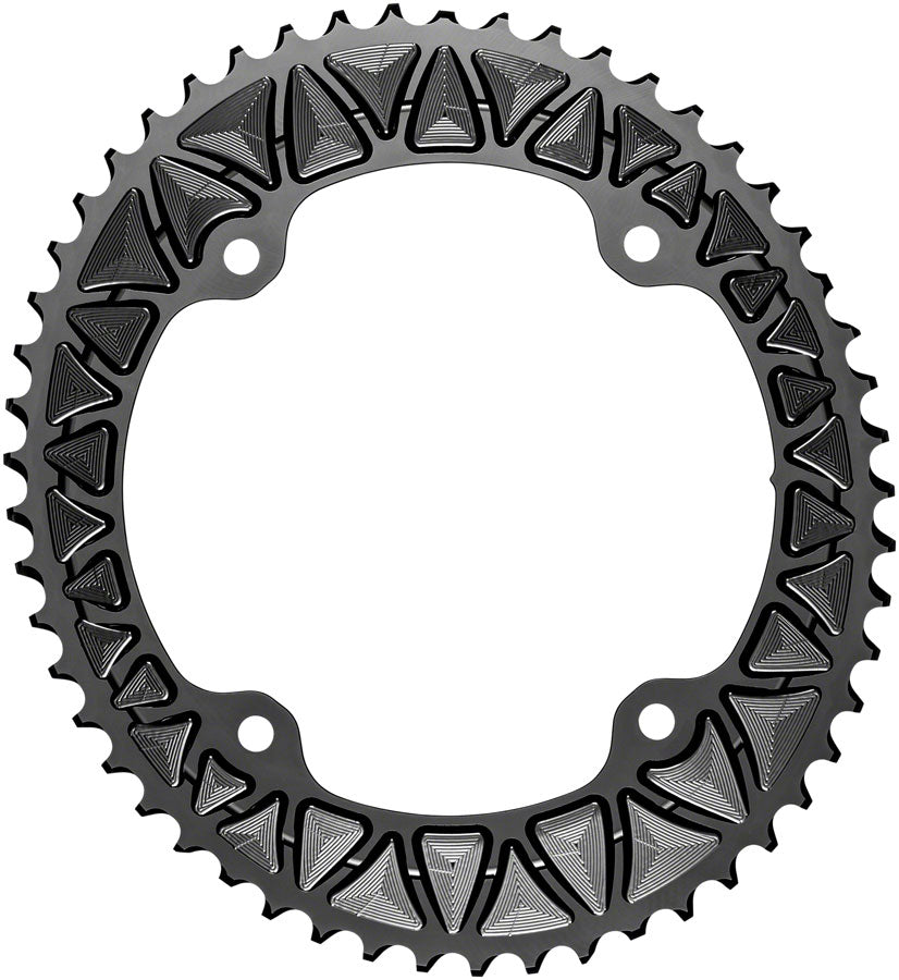 Premium 53T Oval Chainring for 11/12 Speed Bikes - 145 BCD 4-Bolt Aluminum MTB/ Road Bike Chain Ring - absoluteBLACK (Black) - Ideal for Mountain Biking, Road Cycling & Performance Upgrades