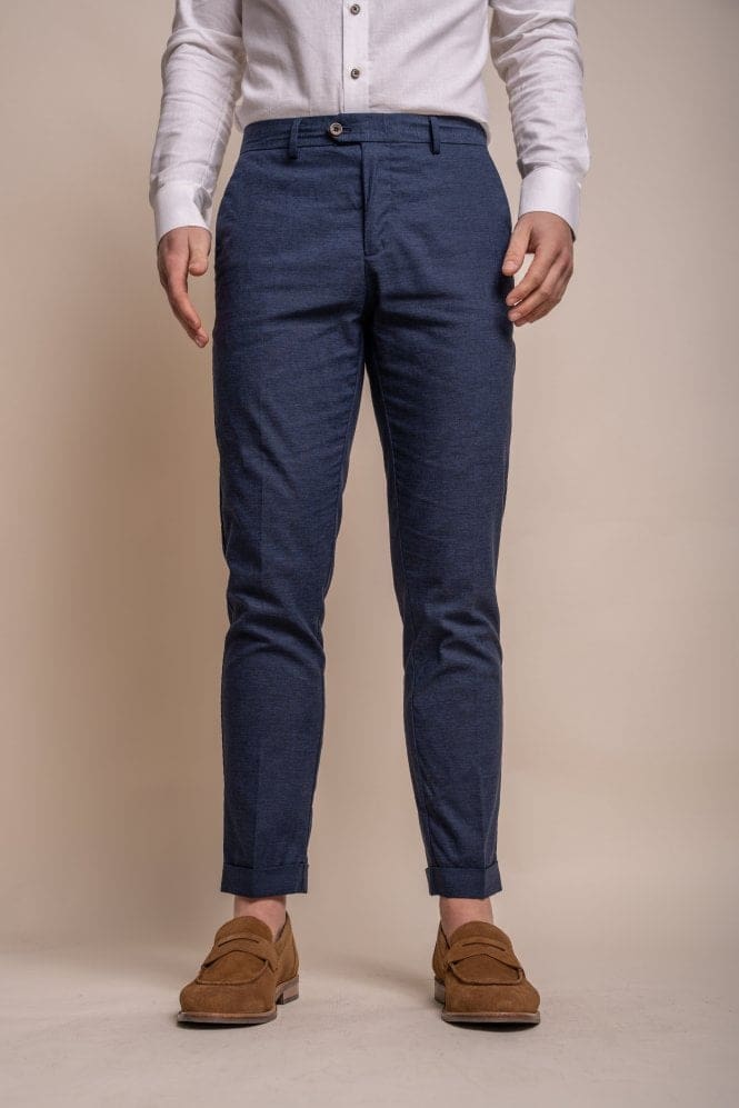 Cavani Alvari Navy Men's Dress Pants - Slim Fit Formal Trousers for Business, Office & Wedding Attire