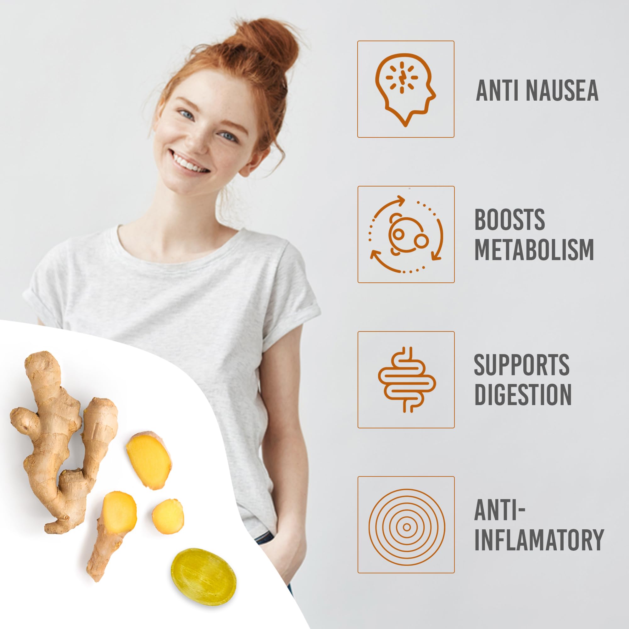 Organic Ginger Candy - 2lb Bulk Bag (180 Pieces) - Natural Nausea Relief & Digestive Aid - Individually Wrapped Hard Ginger Candies - Perfect for Motion Sickness, Morning Sickness & Travel Comfort