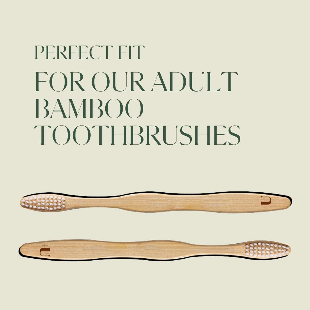 Premium Bamboo Travel Toothbrush Case for Adults - Eco-Friendly & Compact Storage for Travel, Gym, and Daily Use