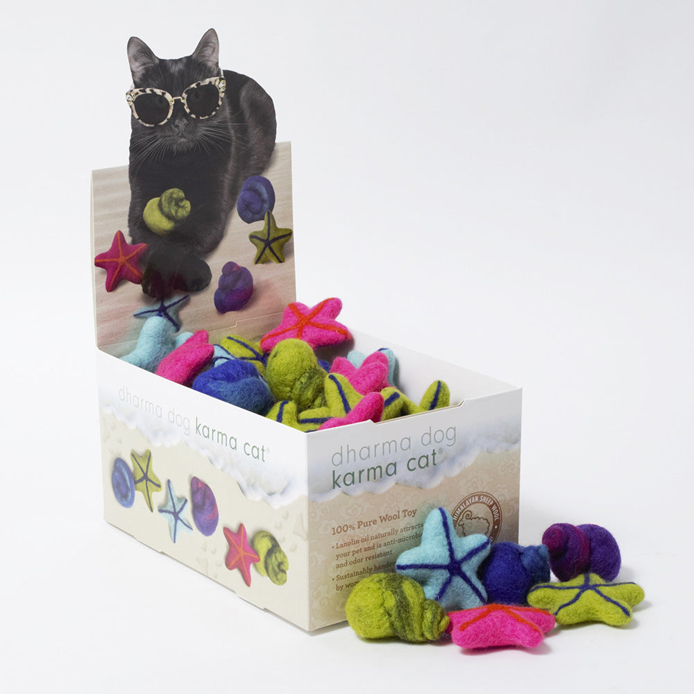 Premium Beach-Themed Wool Cat Toys - Assorted Fun Styles for Playtime & Enrichment | Perfect for Indoor & Outdoor Play