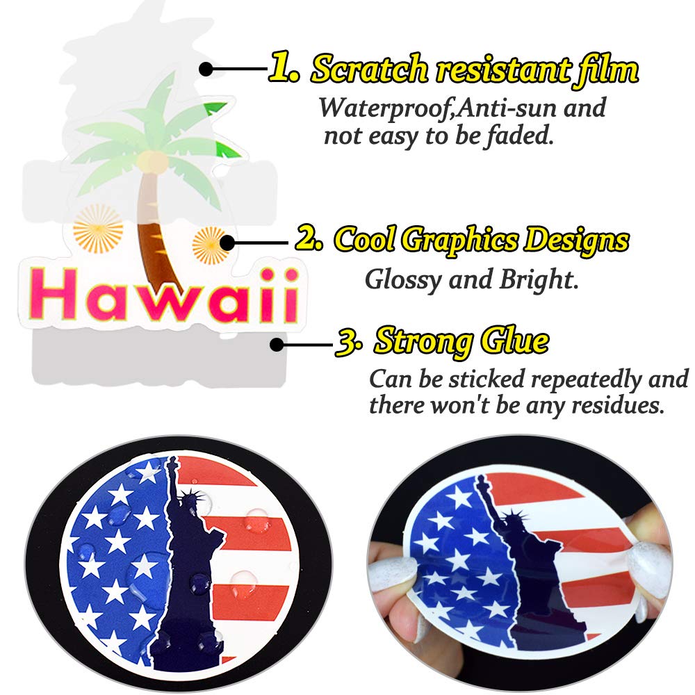 Waterproof Vinyl Stickers 100Pcs - Travel Themed Decals for Laptop, Luggage, Scrapbook, Postcard | Perfect for DIY Crafts, Journaling & Personalizing Accessories