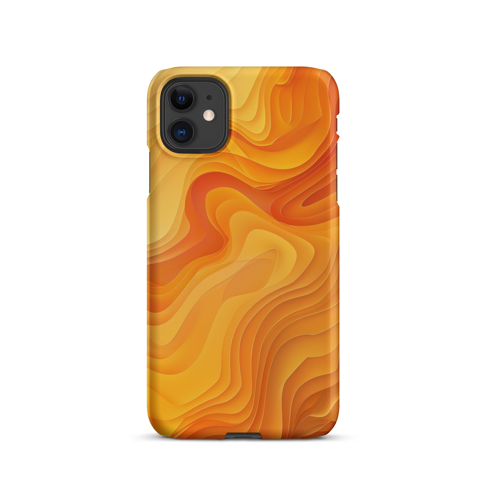 Abstract Yellow Snap Phone Case for iPhone 14/13/12/11 Pro Max - Trendy Protective Cover with Shock Absorption for Everyday Use, Travel & Outdoor Activities