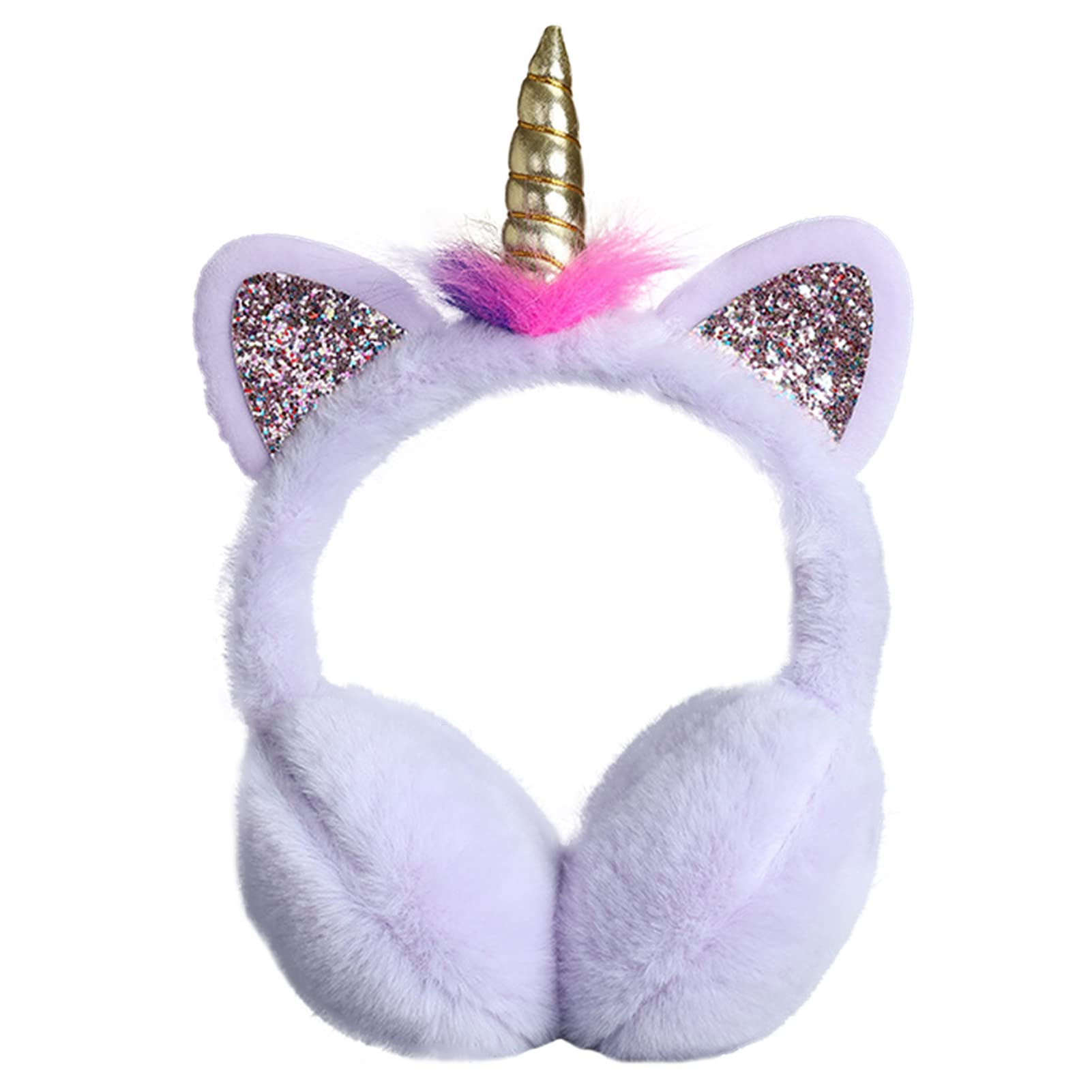 ZTL Soft Plush Unicorn Earmuffs for Girls, Kids & Women - Cozy Winter Ear Warmers for Cold Weather - Perfect for Outdoor Activities, School, Snow Play & Winter Fashion Accessories