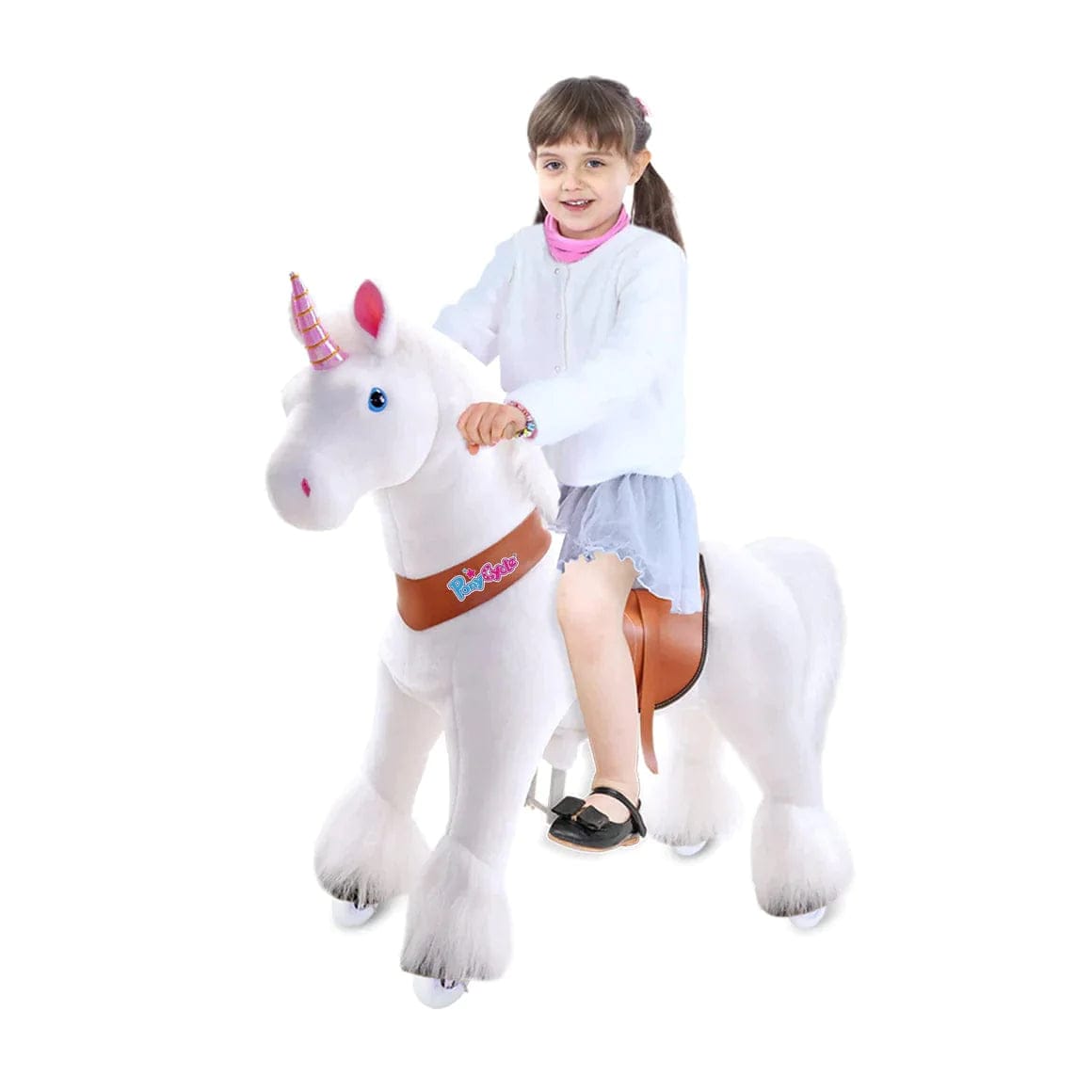 Ponycycle Ride-On Toy for Kids Ages 4-8 | Medium Size Wooden Rocking Horse | Perfect for Indoor & Outdoor Play, Birthday Gifts, and Pretend Play Activities