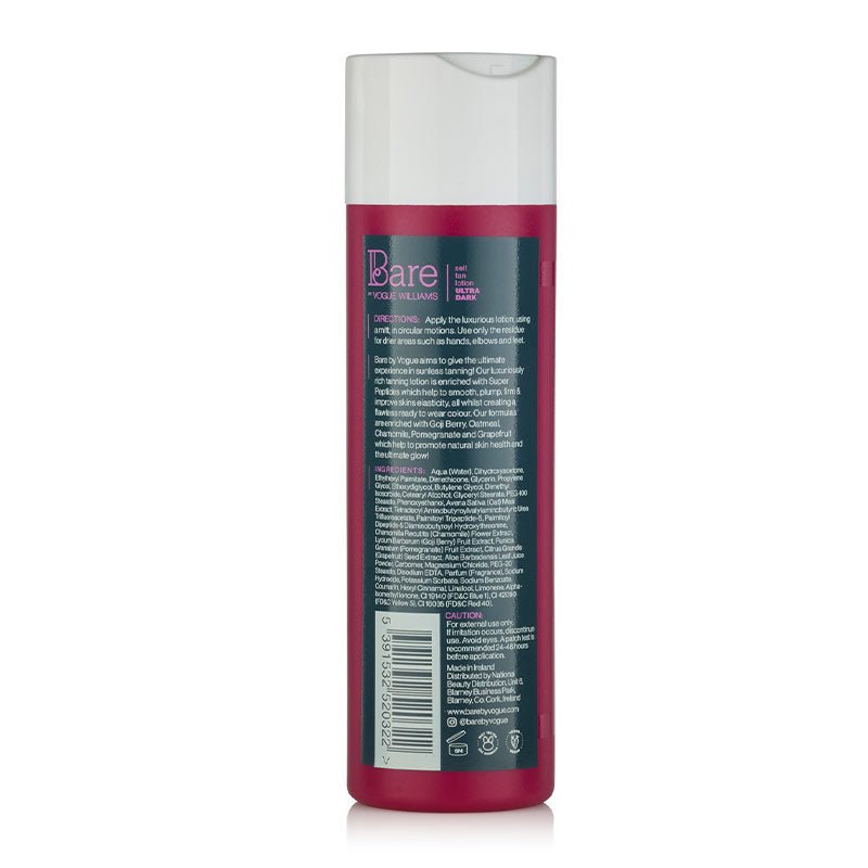 Bare by Vogue Self Tanning Lotion - Natural Sunless Tan for Face & Body - Perfect for Summer Glow, Vacations & Special Occasions