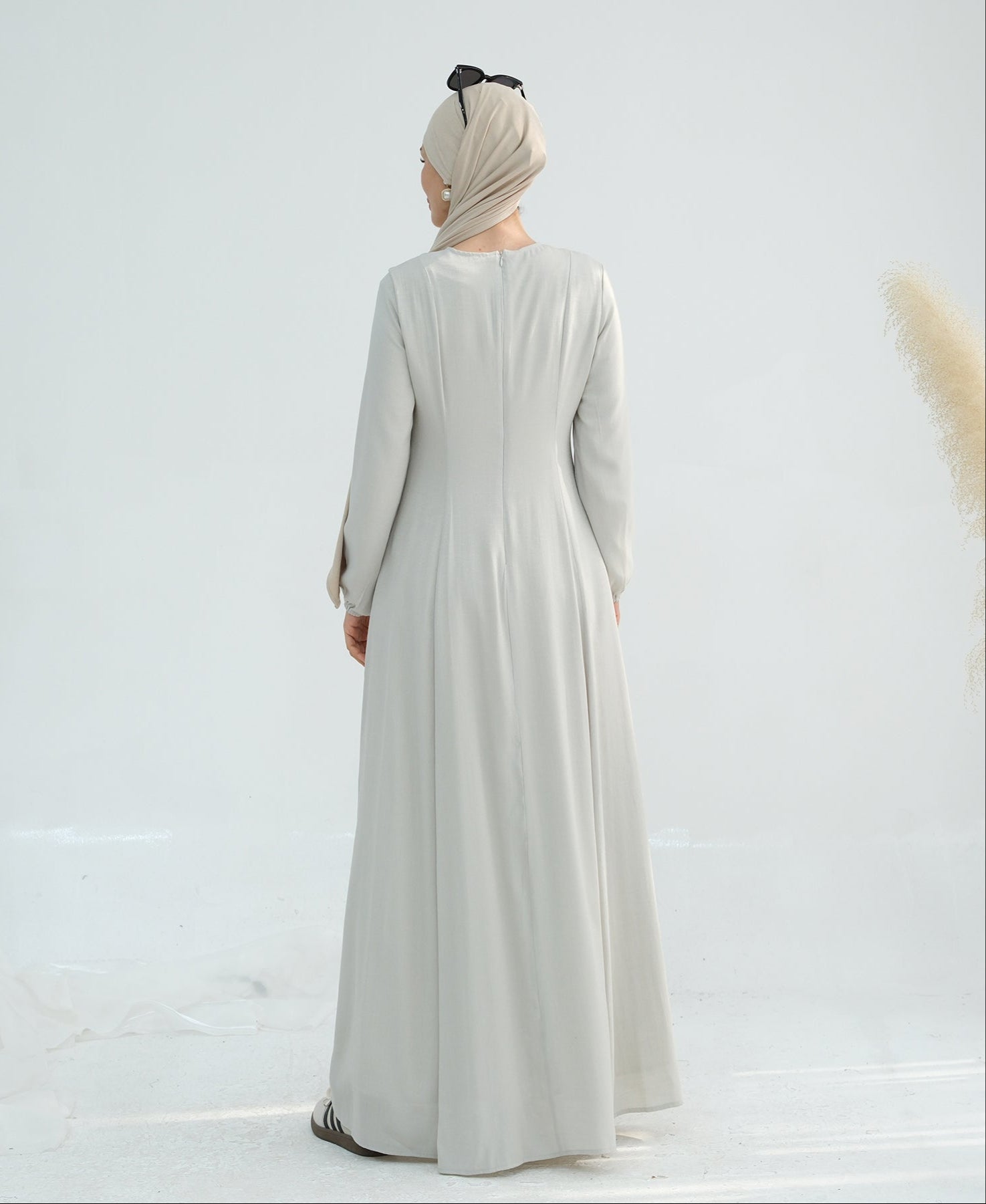 Isabella Maxi Dress for Women - Elegant Long Flowy Summer Dress in Dove Gray | Perfect for Beach, Wedding & Casual Outings