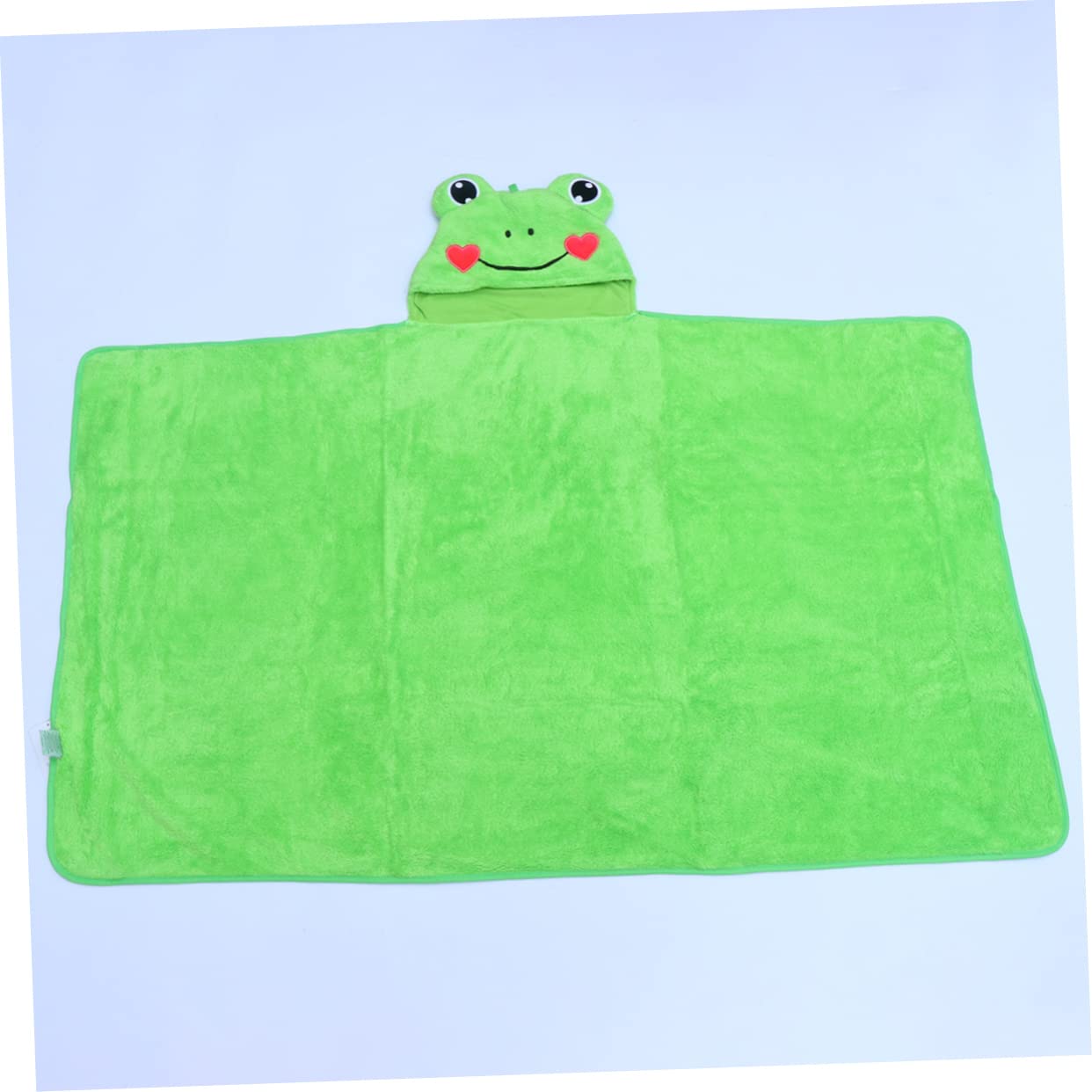PACKOVE 3-Piece Kids Hooded Bath Towel Set - Soft Coral Fleece Frog Design for Boys & Girls, Absorbent Beach Towel with Cape for Swimming, Bath Time & Outdoor Activities (Green)