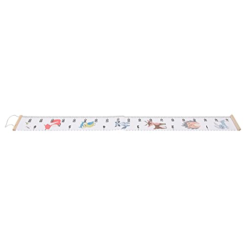 Baby Growth Chart Wall Decal - Removable Light Cool Gray Nursery Decor with Cute Patterns for Playroom, Kids Room & Nursery | Track Child's Height Development