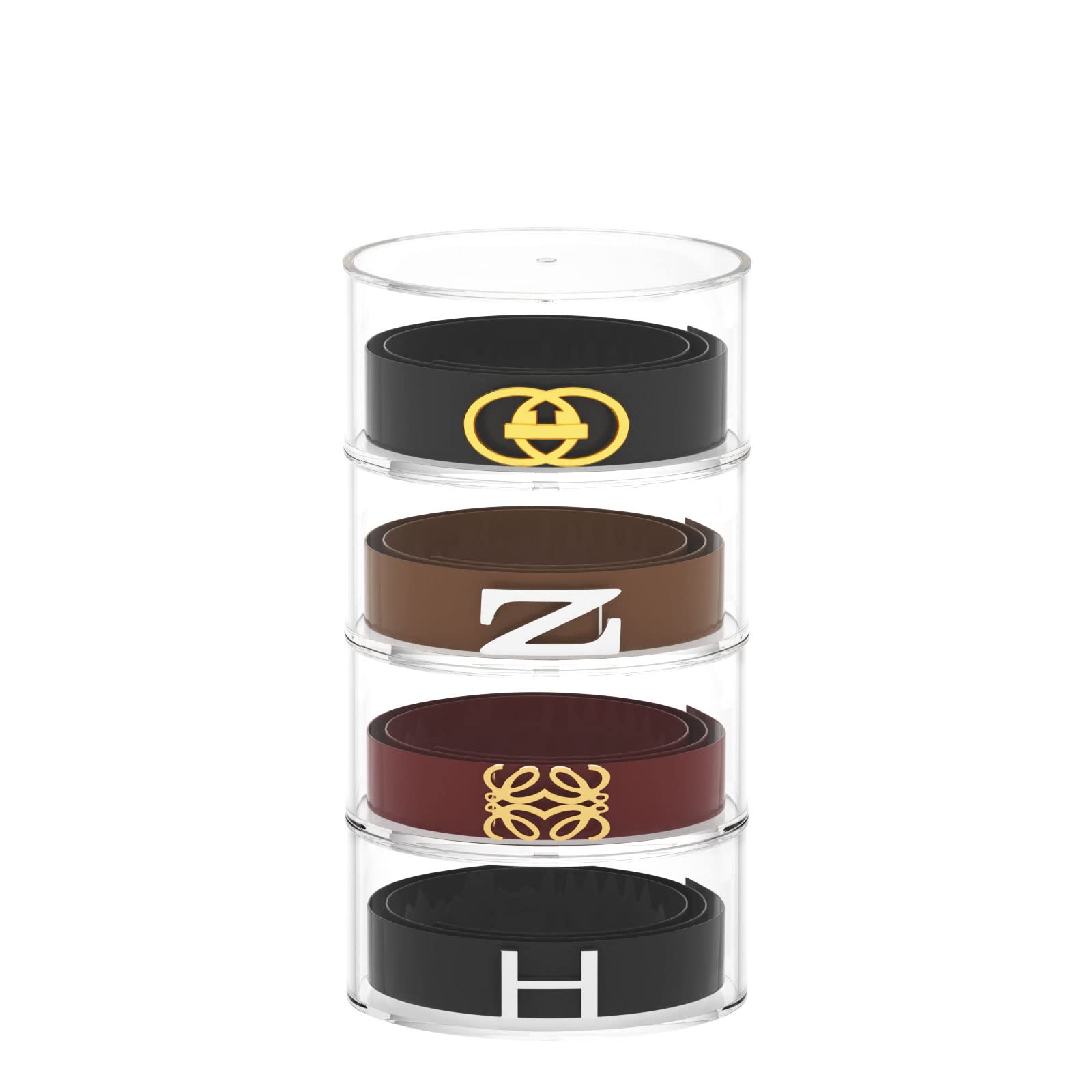 FEMELI Acrylic Belt Organizer - 4-Tier Watch & Accessory Storage Display Case | Perfect for Jewelry, Watches & Small Item Organization