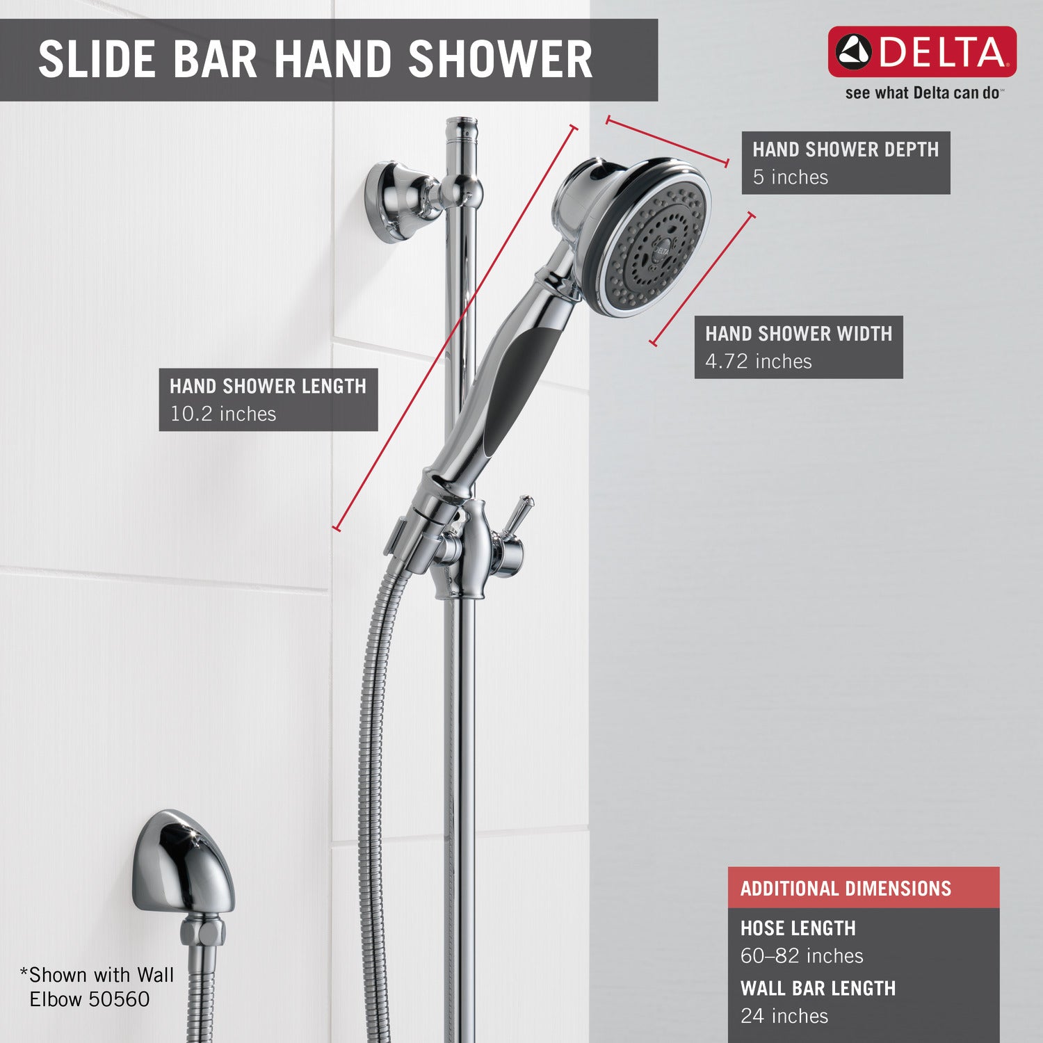Delta 3-Setting Hand Shower with Slide Bar in Polished Brass - 57021 PB - Perfect for Bathroom Renovation & Spa-Like Shower Experience