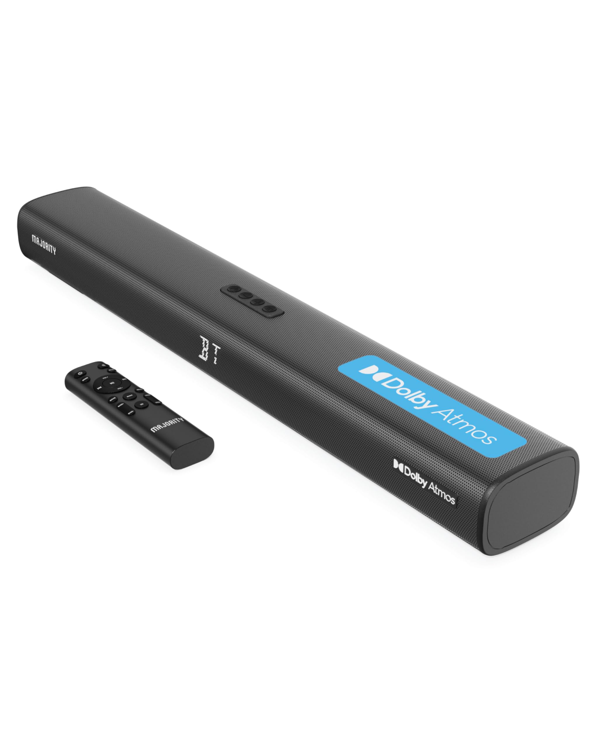 MAJORITY 2.0.2 Dolby Atmos Soundbar with 160W Upfiring Speakers - Bluetooth 3D Sound, Wall Mountable, Digital Display & EQ Controls - HDMI/Optical/Aux Inputs - Includes Mounting Bracket & Remote - Perfect for Home Theater & Gaming Setup