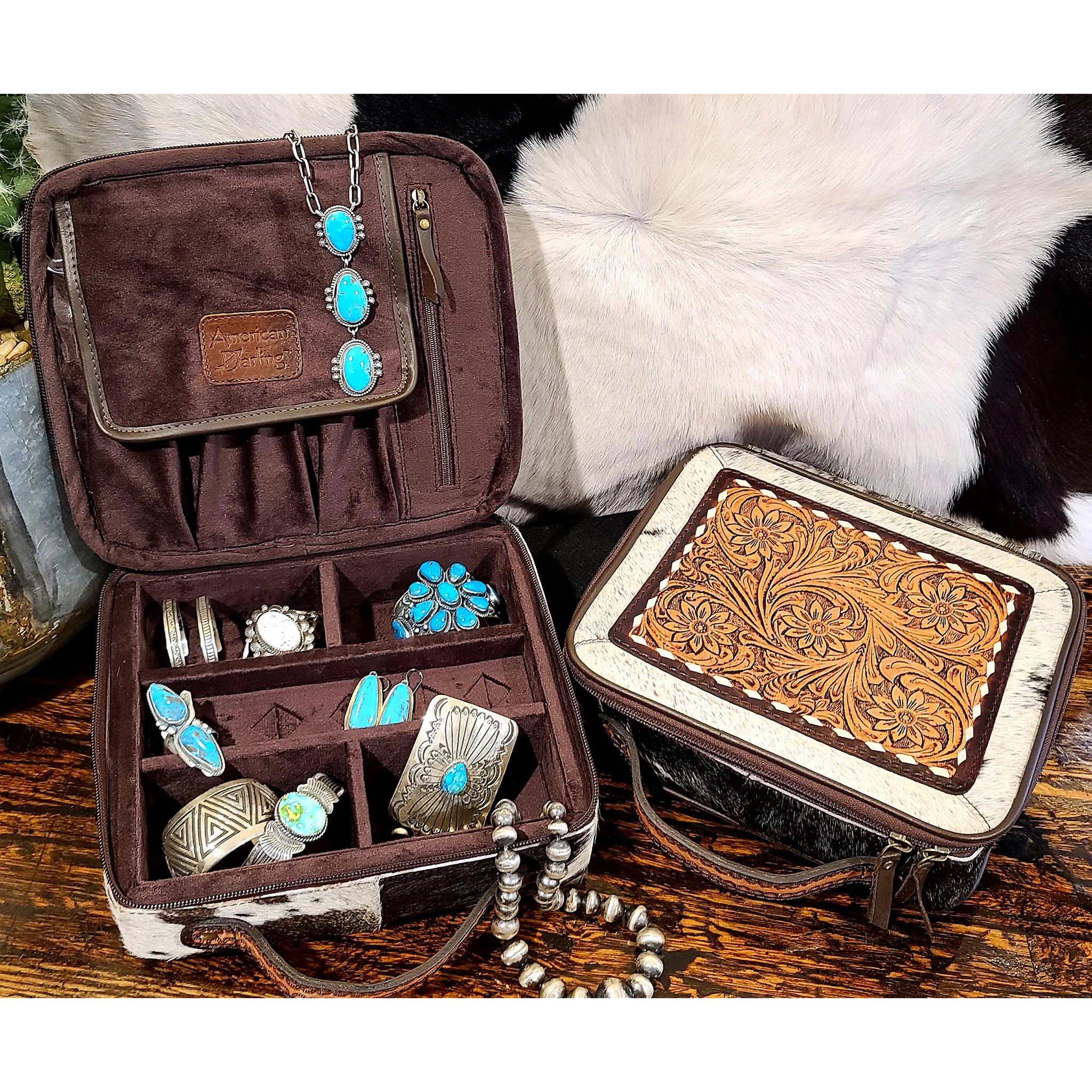 American Darling Travel Jewelry Case - Elegant Organizer for Necklaces, Rings & Earrings | Perfect for Vacation, Business Trips & Daily Use