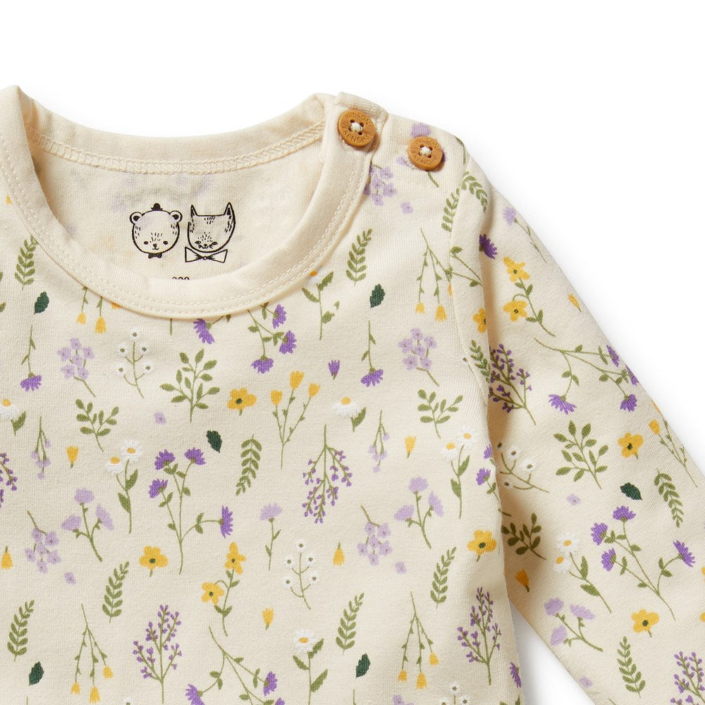 Bella Floral Organic Cotton Baby Bodysuit - Soft & Breathable Onesie for Newborns & Infants - Perfect for Everyday Wear, Photos & Special Occasions