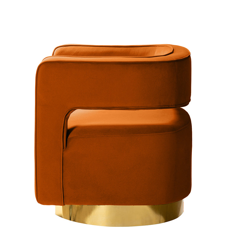 Agata Velvet Swivel Barrel Armchair - Modern Velvet Accent Chair with 360° Rotation for Living Room, Bedroom & Office