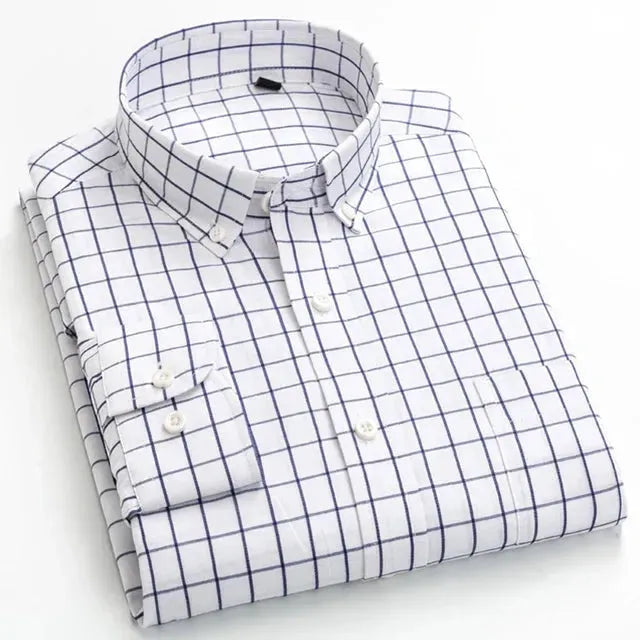 Men's Casual Checkered Shirt - Stylish Plaid Button-Up for Everyday Wear - Perfect for Work, Outings & Casual Events