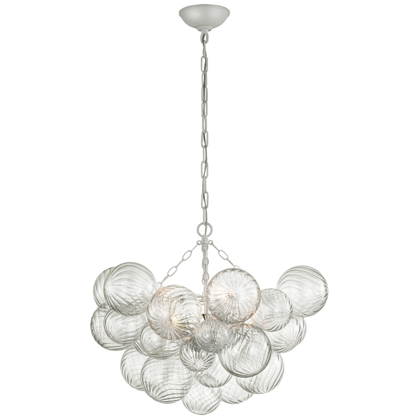 Amelia Medium Chandelier Light Fixture - White Plaster Ceiling Pendant for Dining Room, Bedroom & Living Room Decor