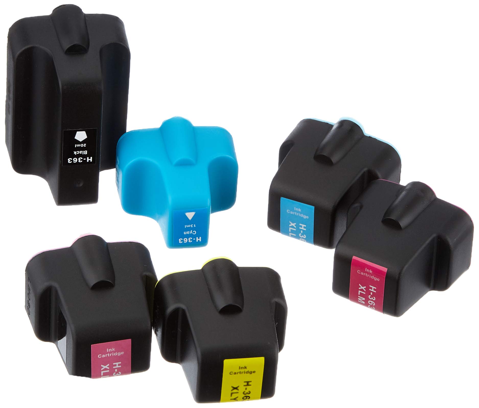 6-Pack High-Yield HP 363 Compatible Ink Cartridges - Black/Cyan/Magenta/Yellow for HP Photosmart Printers | Non-OEM Replacement | Perfect for Home Office Printing, School Projects & Photo Printing