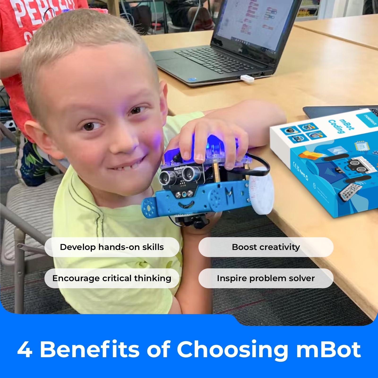Makeblock mBot Robot Kit - STEM Coding Robot for Kids Ages 8-12 | Learn Scratch & Arduino Programming with 4 Educational Projects | Perfect Gift for Boys & Girls | School STEM Projects, Home Learning & Coding Competitions