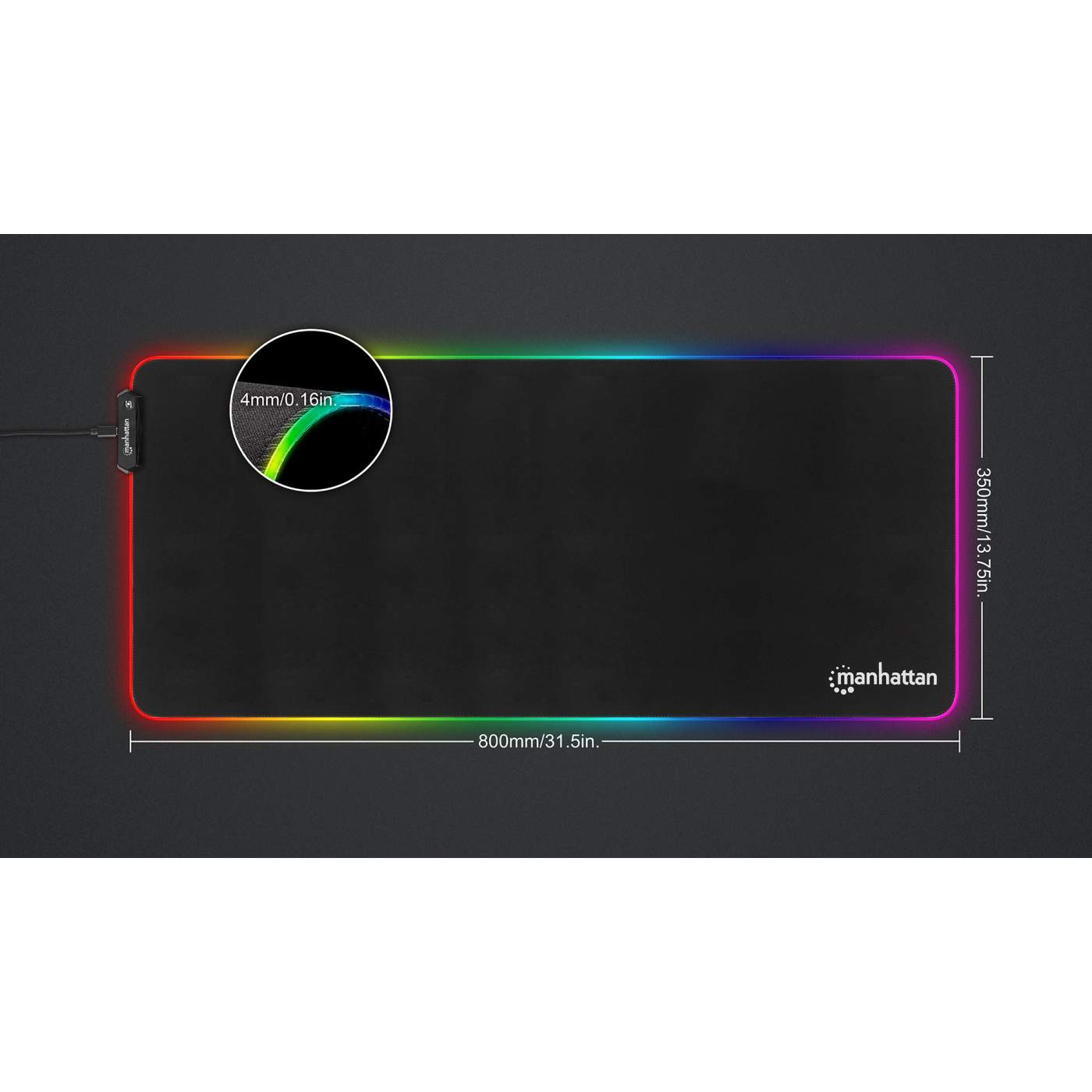 XXL RGB LED Gaming Mouse Pad - Large Extended Glowing Mouse Mat for PC, Laptop, Mac - Non-Slip Waterproof Surface - Perfect for Gaming Setup, Office Work & Streaming (Black)