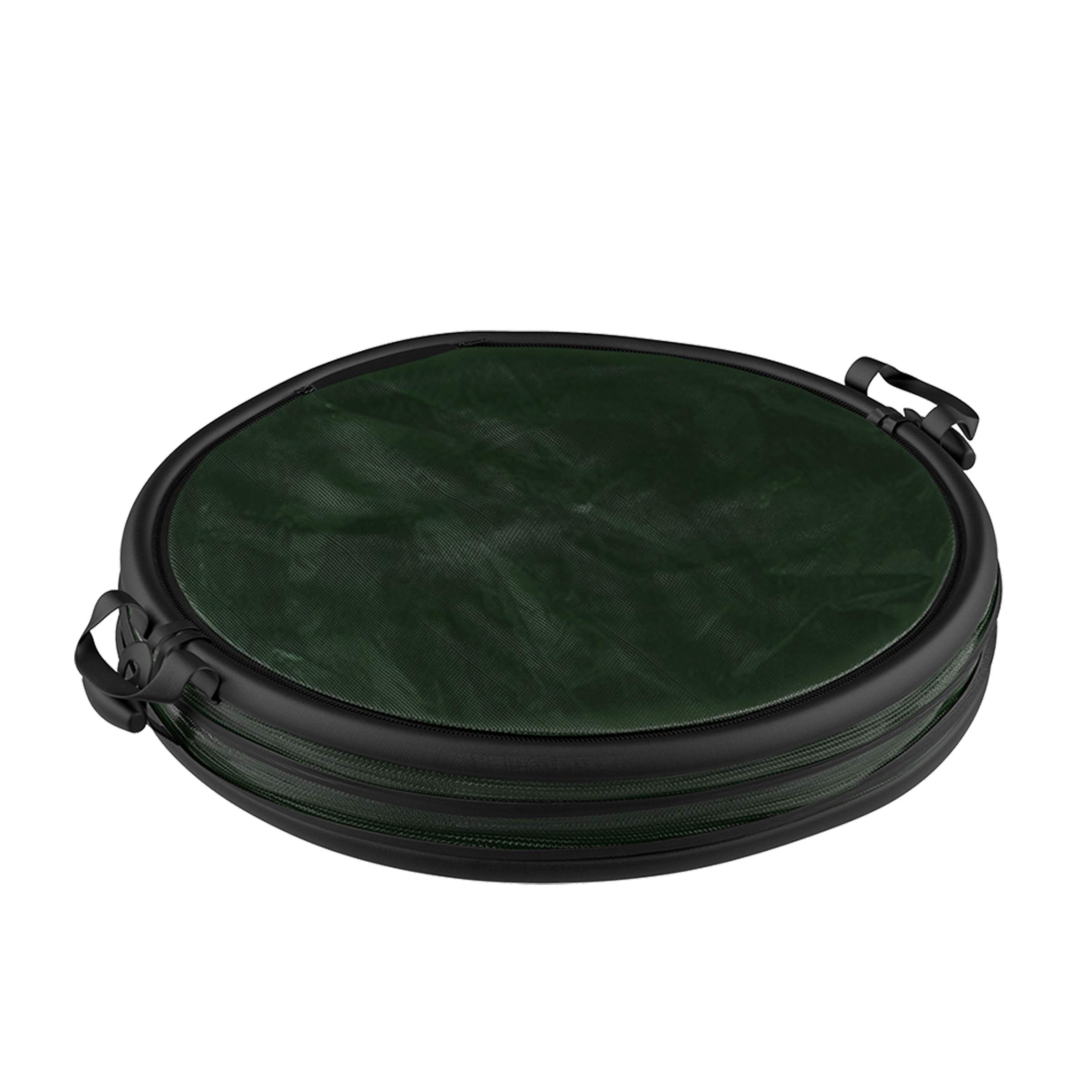Texsport Collapsible Utility Bin with Lid - Portable Waste Bin & Trash Can for Camping, Picnics, and Outdoor Activities - Green (Model 11120)