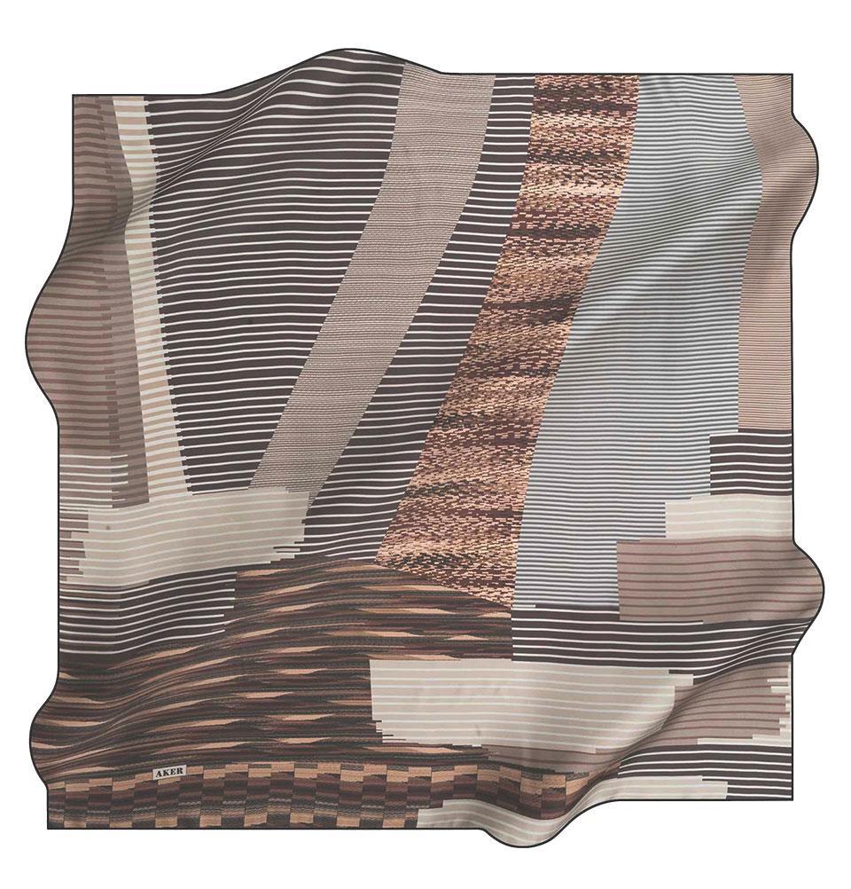 Aker Silk Cotton Patterned Square Scarf #7811 412 - Stylish Fashion Accessory for Women, Perfect for Office, Party & Everyday Wear