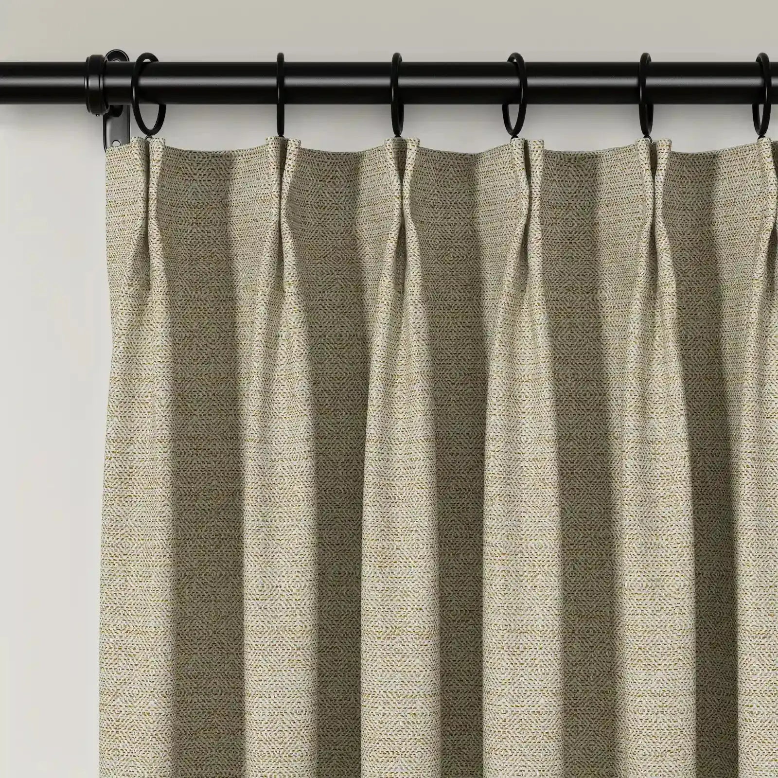 Lydia Diamond Jacquard Pleated Curtains - Elegant Window Treatments for Living Room, Bedroom & Dining Room Decor