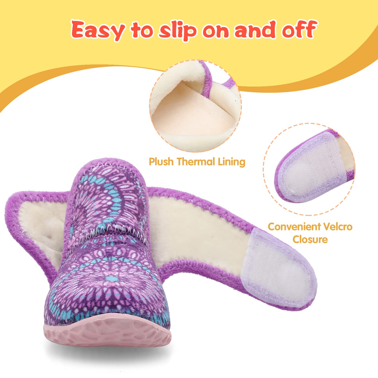 LeIsfIt Toddler Slippers for Boys & Girls - Warm Winter Boots with Non-Slip Sole | Lightweight Indoor House Shoes for Kids | Perfect for Home, Nursery & Preschool Playtime