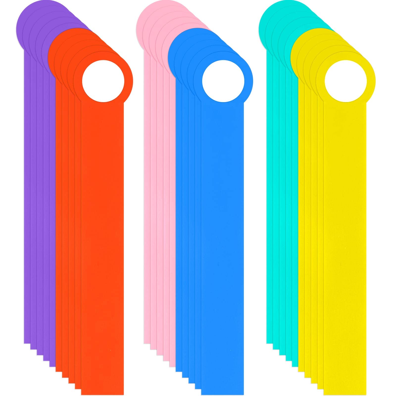 Geyee 30-Piece Assorted Color Plastic Book Shelf Dividers with Stickers - Flexible Library Organizers for Teachers, Classrooms & Home Bookshelves - Perfect for Classroom Organization & Home Library Decoration