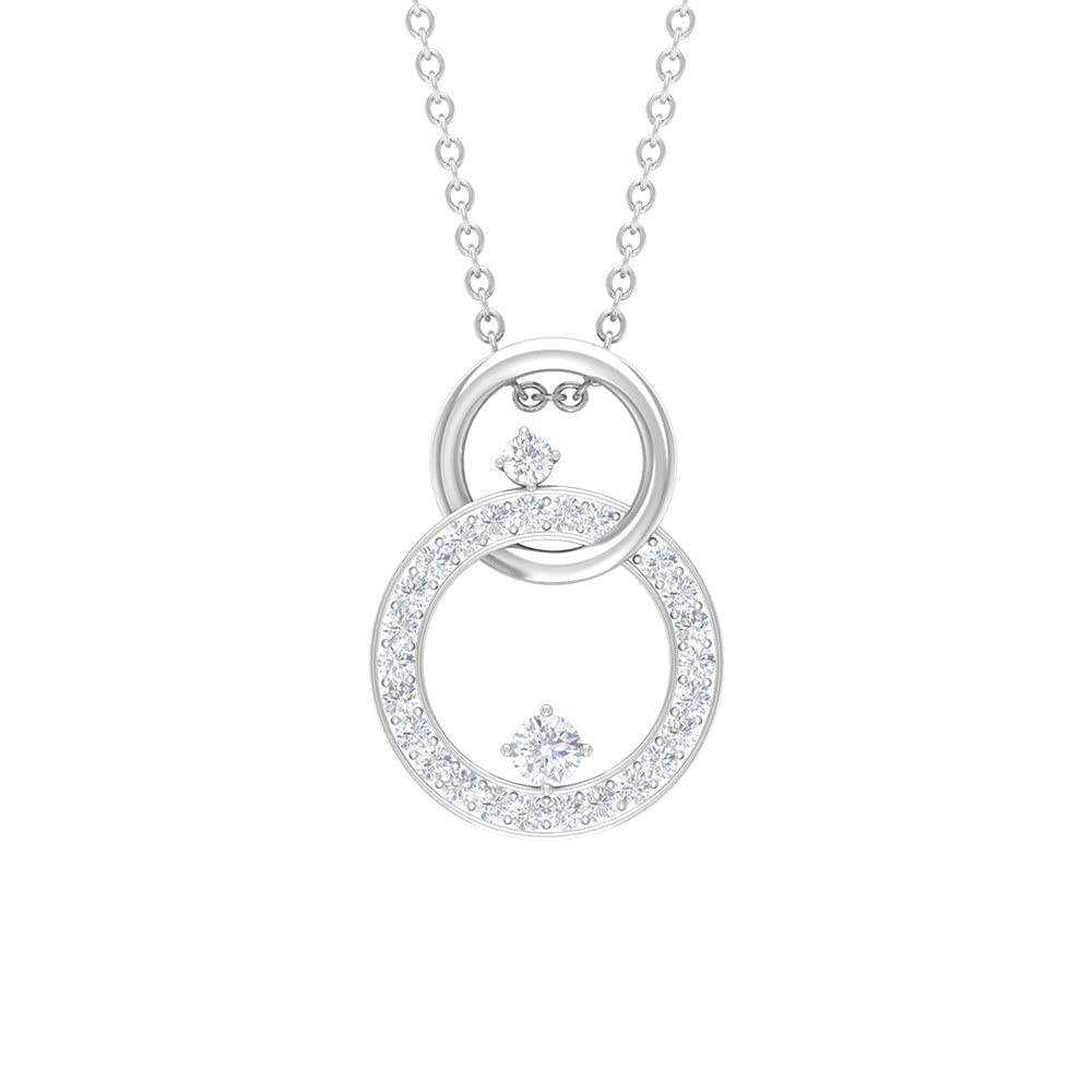 1/2 CT Diamond Interlock Pendant in 14K Solid Gold - April Birthstone Jewelry for Women, Natural Diamond Eternity Necklace | Perfect for Anniversary Gifts, Valentine's Day & Special Occasions
