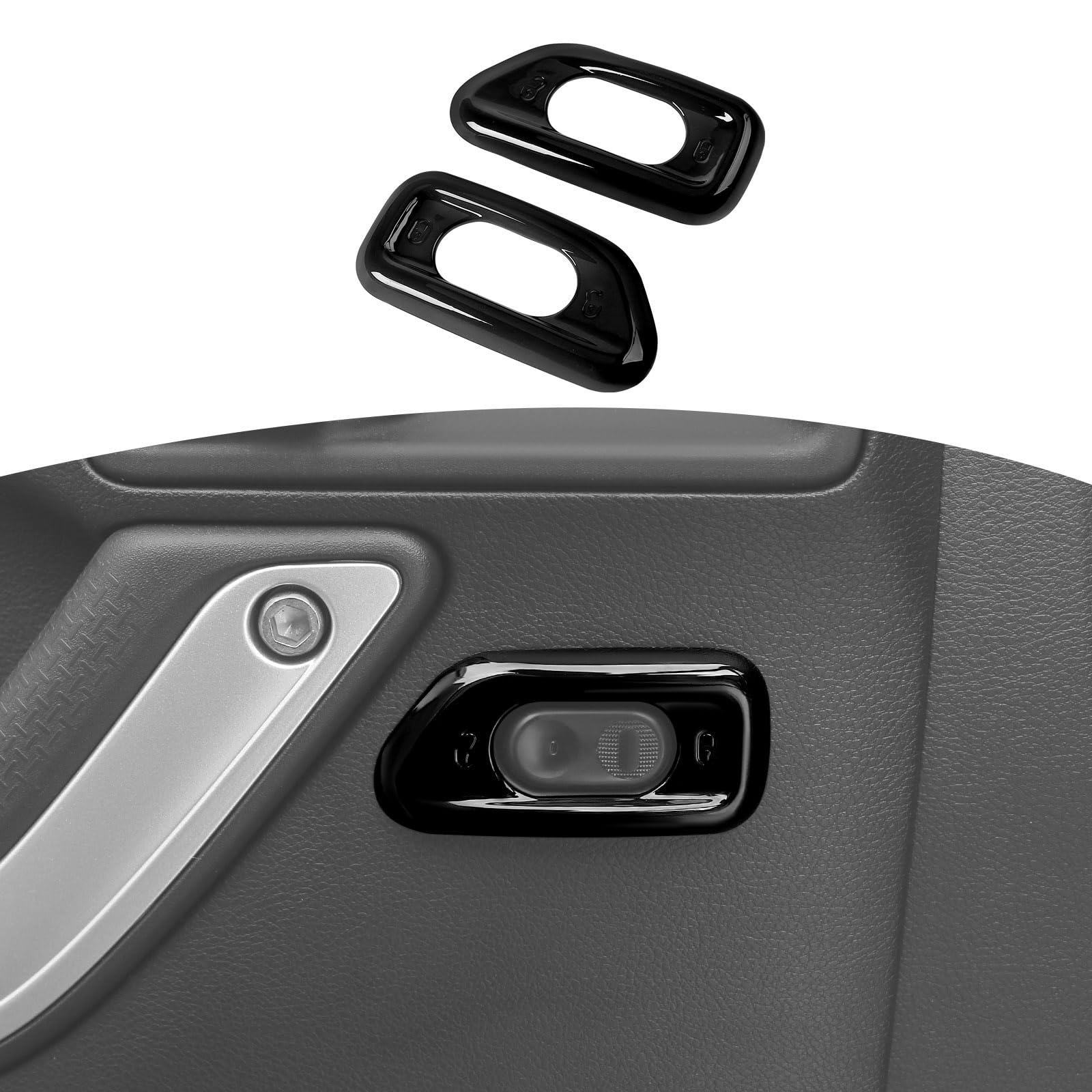 Jeep Wrangler JK JKU Door Lock Switch Cover Trim Bezel (2011-2017) - 2pcs Black Interior Accessories | RT-TCZ Compatible | Perfect for Off-Roading & Interior Customization