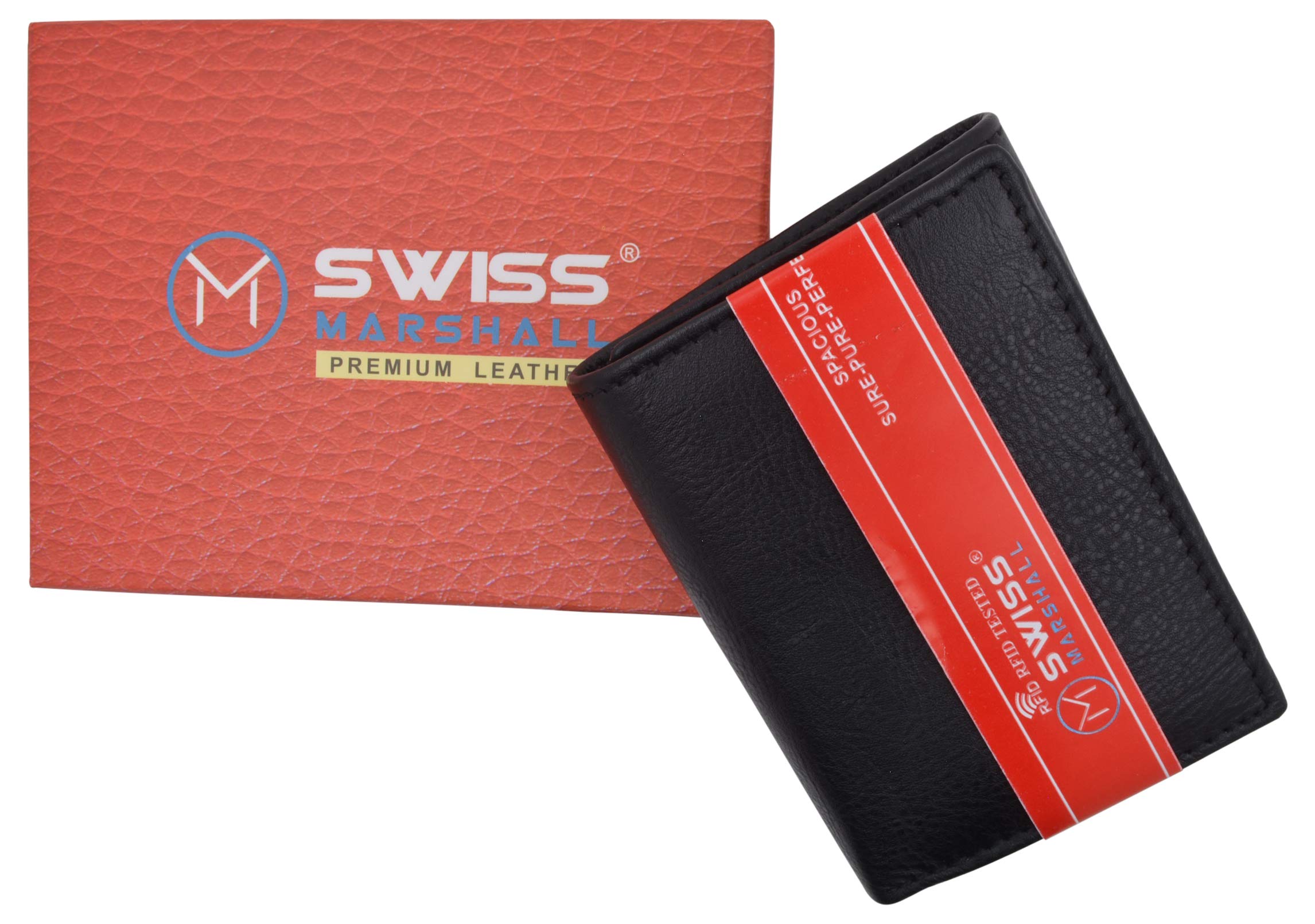 Premium RFID Blocking Leather Wallet for Men - Classic Trifold Design with Gift Box | Ideal for Travel, Business & Everyday Use