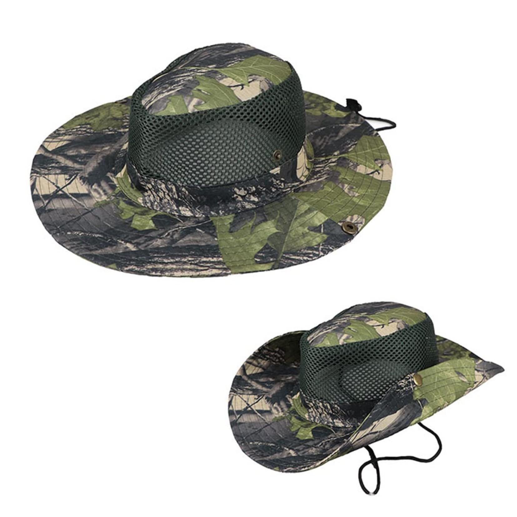 Men's Camouflage Bucket Hat - Wide Brim Sun Hat for Fishing, Camping & Outdoor Activities | Jungle Camo Fisherman Cap UV Protection