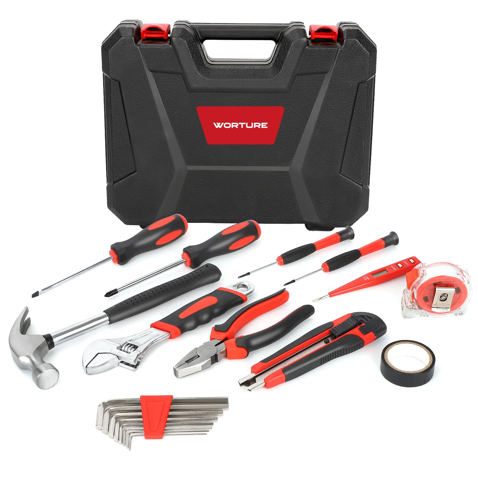 Portable Tool Box Set - 32-Piece Basic Repair Hand Tools Kit with Storage Case for Mechanics, DIY Home Improvement & Auto Repair | Perfect for Garage, Workshop & On-the-Go Fixes