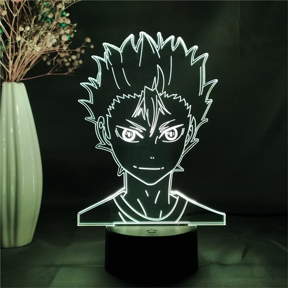 Haikyuu!! Yu Nishinoya Anime 3D LED Night Light - Manga Character Desk Lamp for Bedroom, Office & Gaming Room Decor | Anime Figure Night Light for Fans & Collectors