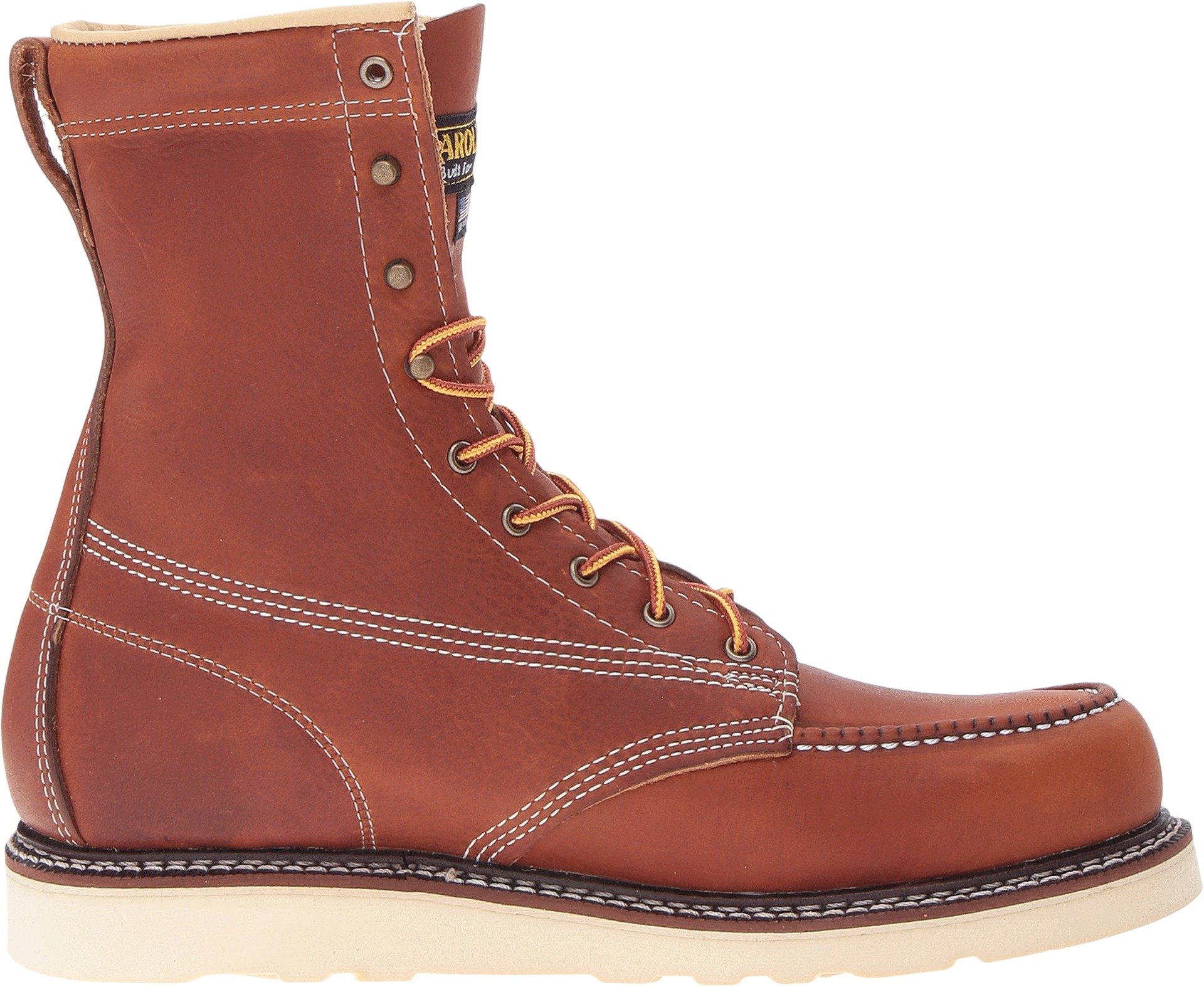 Men's Carolina 8-Inch Moc Toe Wedge Work Boots - Steel Toe, Slip Resistant, Comfortable for Construction & Outdoor Work - Perfect for Heavy Duty Jobs, Landscaping, and Industrial Use