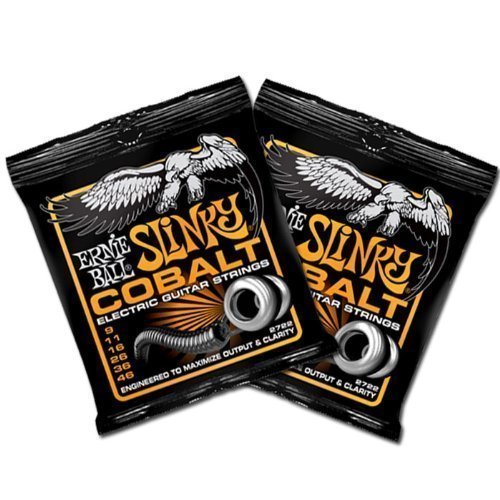 Ernie Ball P02722 Cobalt Hybrid Slinky Electric Guitar Strings 9-46 Gauge (2 Pack) - Bright Tone & Long-Lasting for Rock, Blues & Metal Performances
