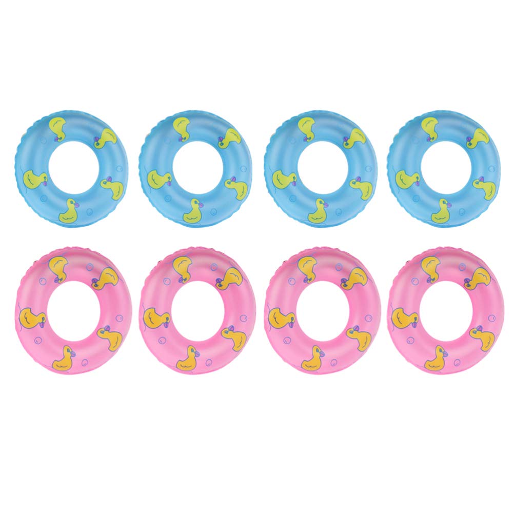 Balacoo Mini Duck Swim Rings - 10pcs Inflatable Floating Pool Toys for Kids, Cartoon Bath & Beach Accessories, Random Colors (8.5cm Diameter) - Perfect for Pool Parties, Baby Bath Time & Summer Water Play