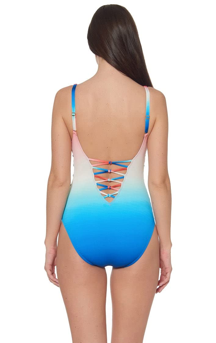 Bleu Rod Beattie Twister Lace Down Over The Shoulder Bralette with Removable Cups - Multi Color 1/8 Cup - Perfect for Date Nights, Weddings & Special Occasions