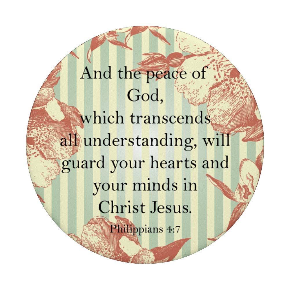 Bible Verse PopSockets Grip - Philippians 4:7 'Peace of God' Phone Stand for iPhone & Android - Perfect for Daily Devotion & Christian Gifts