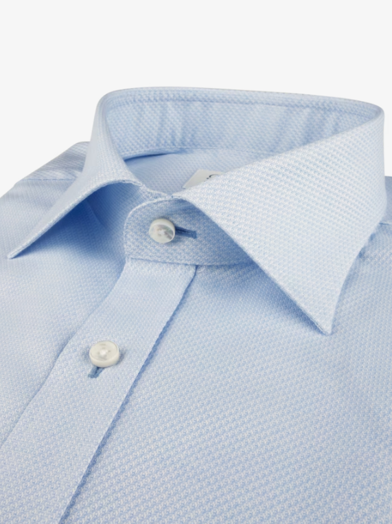 Premium Comfort Dress Shirt for Men - STENSTROMS Blue PRT - Perfect for Business, Office & Formal Occasions