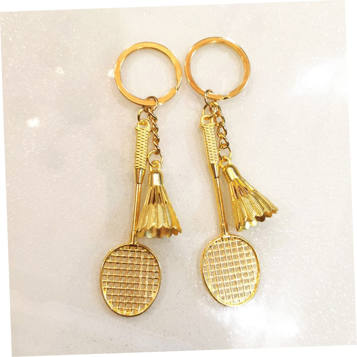 30 Pcs Badminton Keychain Set - Zinc Alloy Shuttlecock & Tennis Sports Keyrings (Gold) - Perfect for Badminton Lovers, Sports Enthusiasts & Gift Giving