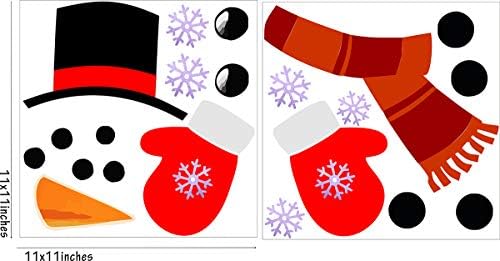 Christmas Snowman Wall Decals - Removable Holiday Stickers for Windows, Doors, Fridge & Walls - Festive Winter Home Decor for Christmas Party & Indoor Decorations