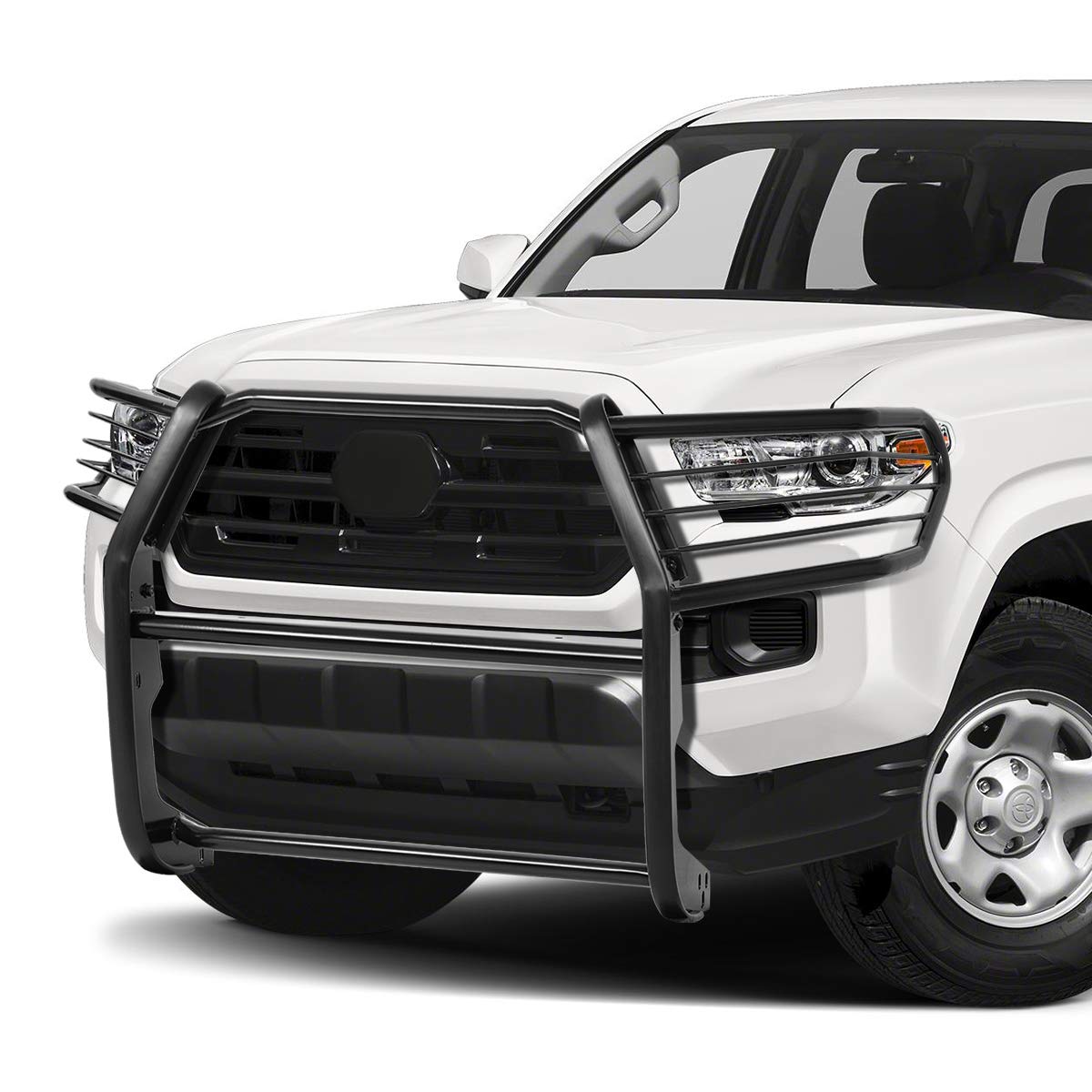 DNA Motoring GRILL-G-083-BK Black Powder-Coated Front Bumper Grille Guard | Compatible with 2016-2019 Toyota Tacoma | Off-Road Protection & Style Enhancement