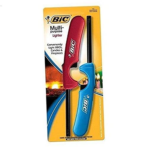 2 Pack Multi-Purpose Windproof Lighters - Refillable Butane Torch Lighter for Camping, BBQ, Grilling, Candles & Outdoor Activities