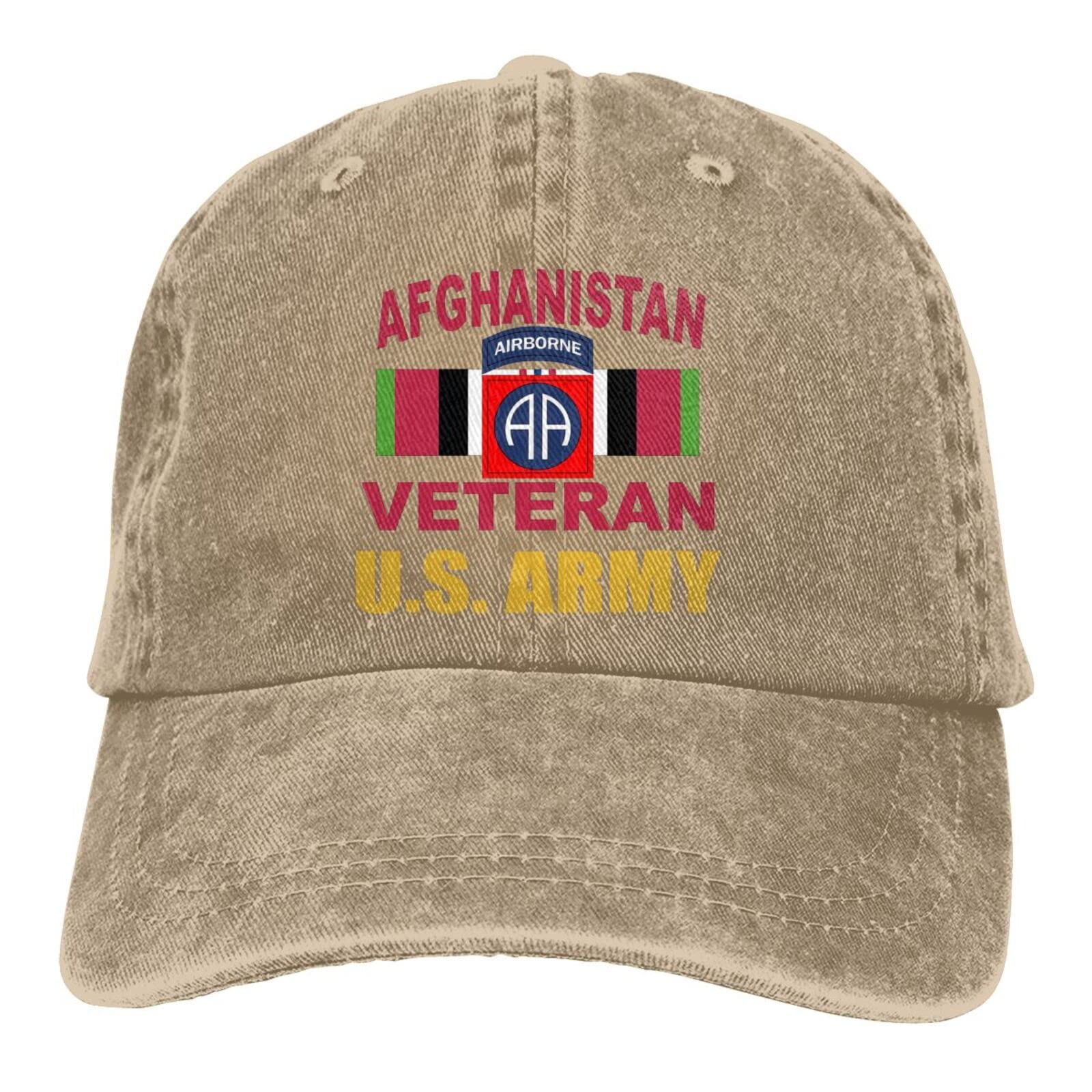 82nd Airborne Veteran Baseball Cap with Campaign Ribbon - Unisex Denim Sandwich Cap for Military Enthusiasts & Outdoor Activities
