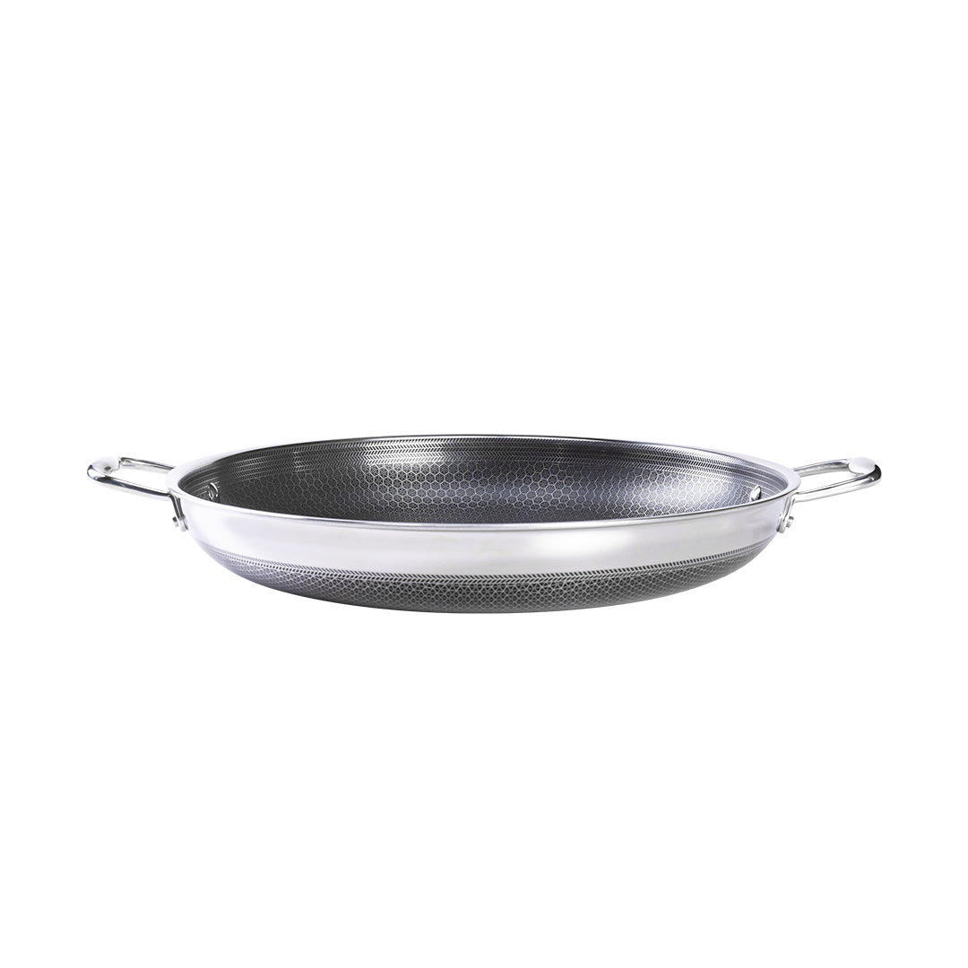 14-Inch Hybrid Nonstick Frying Pan with Glass Lid - Perfect for Sautéing, Frying & Cooking Healthy Meals